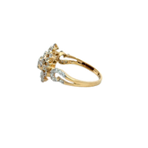 18k Yellow Gold and Diamond Fancy Ring in size 5.5 and total gold weight of 1.93g